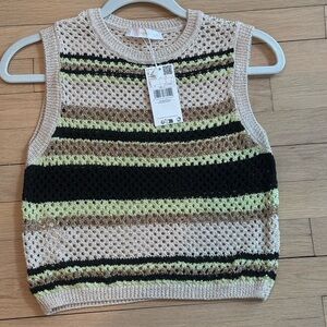 Mango Striped Sleeveless Sweater